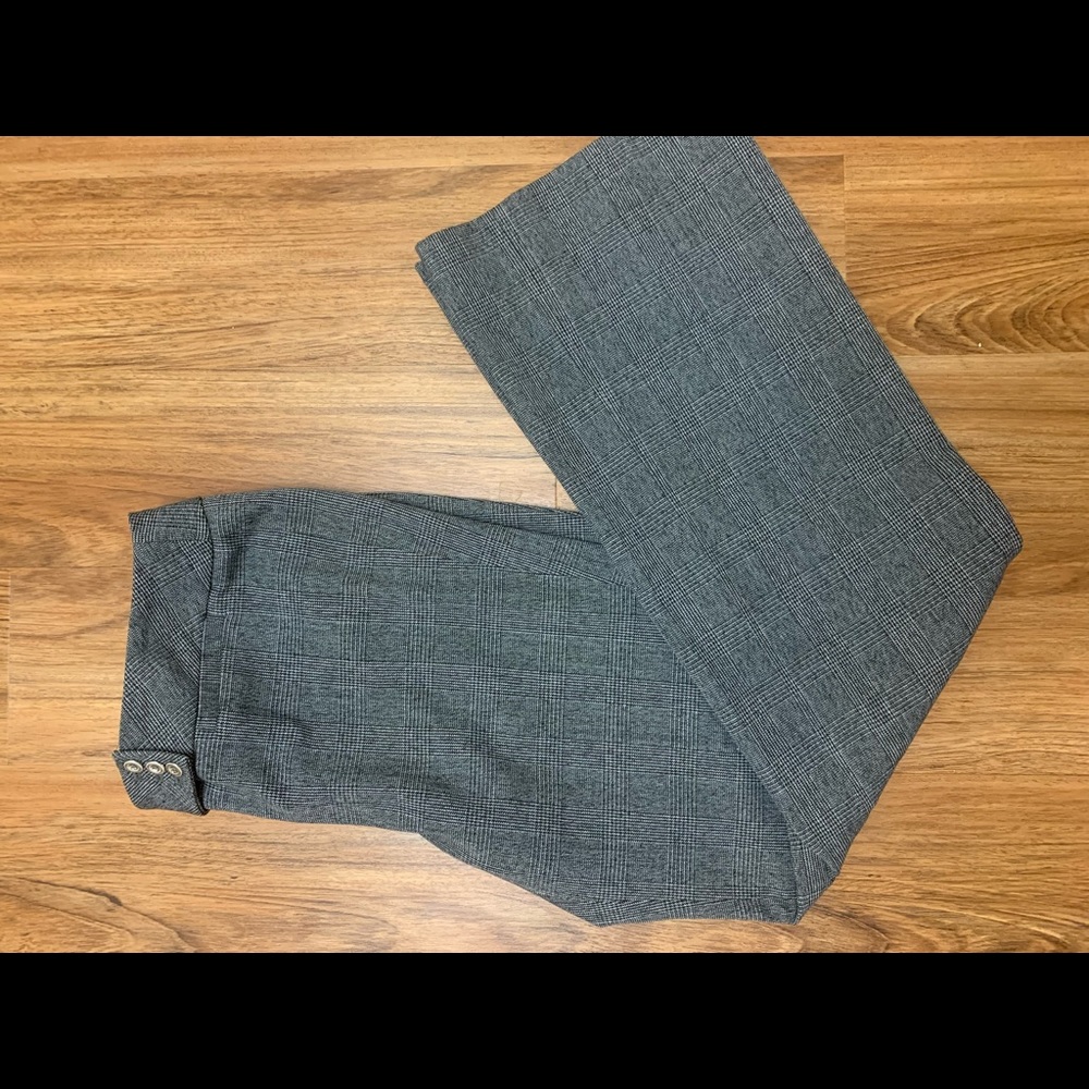 Black and white plaid White House Black Market modern boot pants
